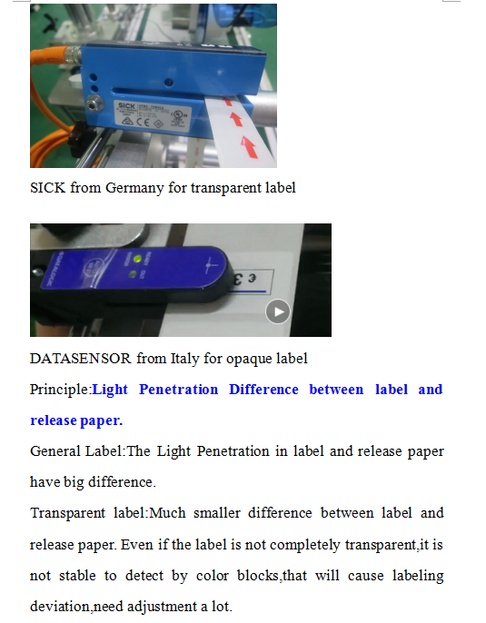 transparent label sensor